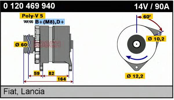 0120469940 Bosch gerador