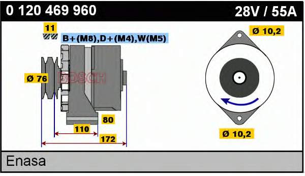 0120469960 Bosch gerador