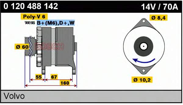 0120488142 Bosch gerador