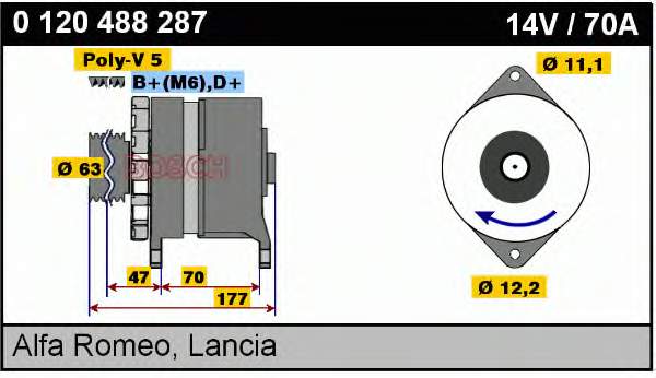 0046431710 Fiat/Alfa/Lancia gerador