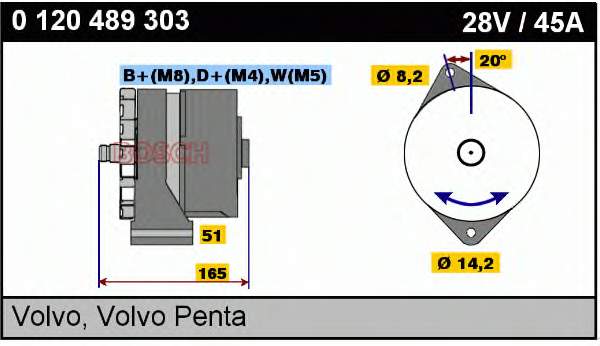 0120489303 Bosch gerador