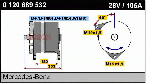 0120689532 Bosch gerador