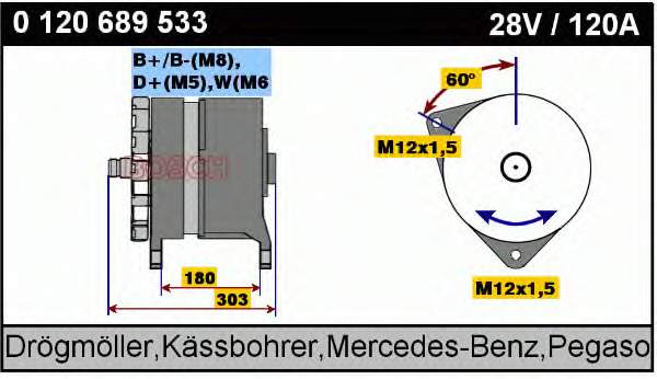 0120689533 Bosch gerador