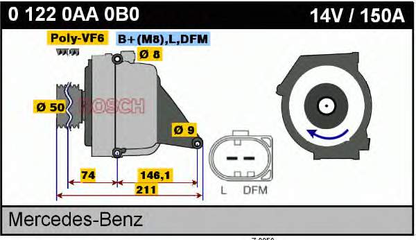 01220AA0B0 Bosch gerador