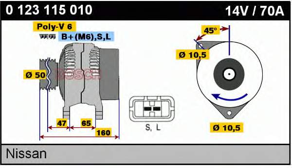 0123115010 Bosch gerador