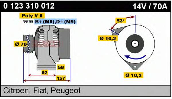 00005705X8 Peugeot/Citroen gerador