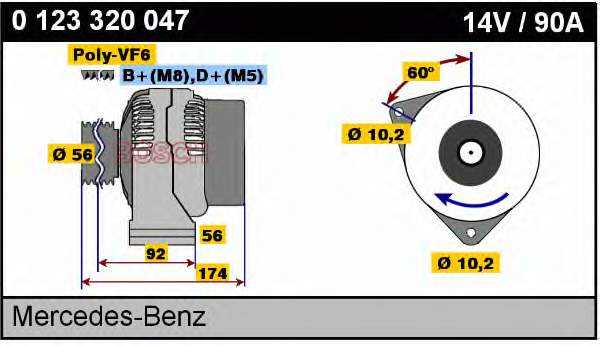 0123320047 Bosch gerador