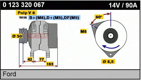 R97KB10300AA Ford gerador