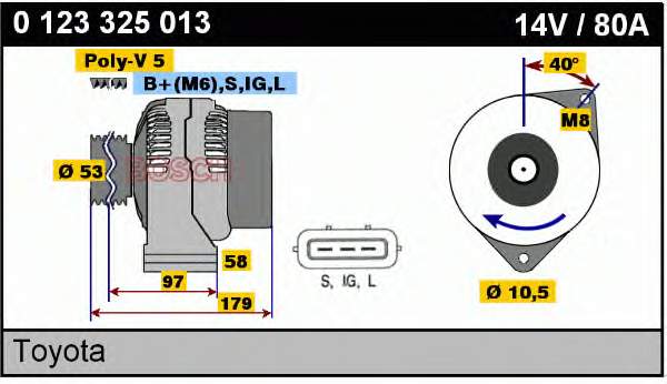 0123325013 Bosch gerador