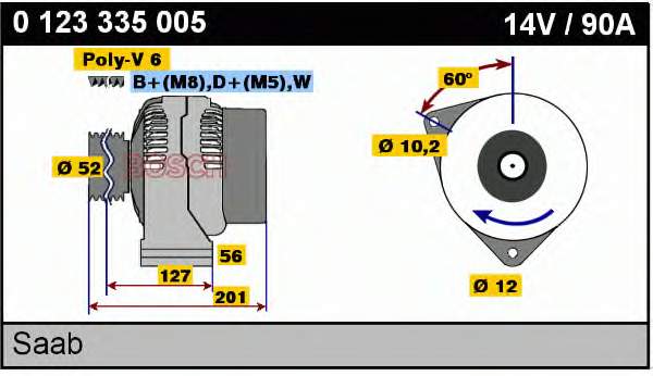 0123335005 Bosch gerador