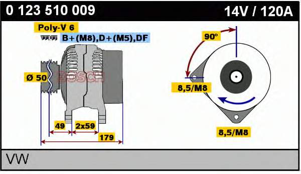 0123510009 Bosch gerador