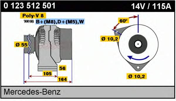 0123512501 Bosch gerador