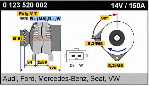 0123520002 Bosch gerador