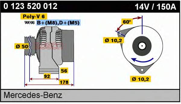 0123520012 Bosch gerador