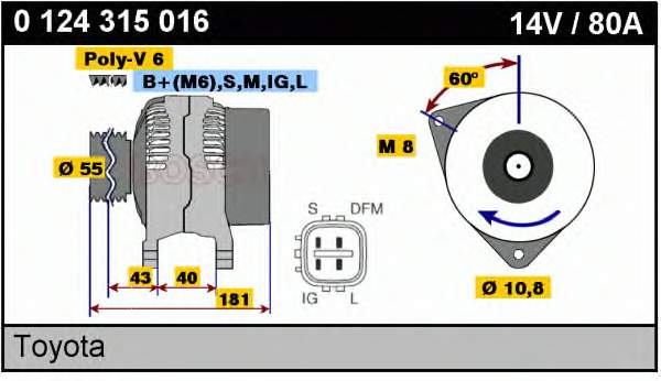 0124315016 Bosch gerador