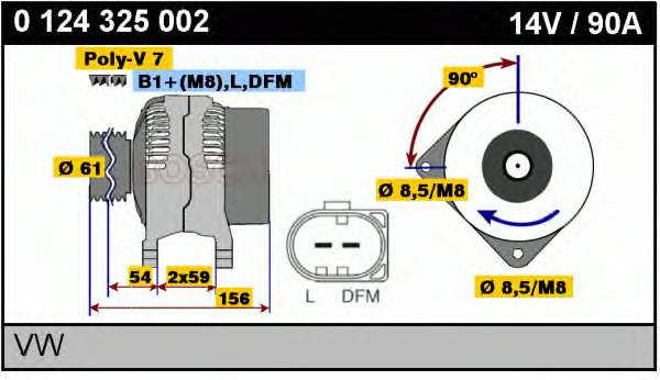 0124325002 Bosch gerador