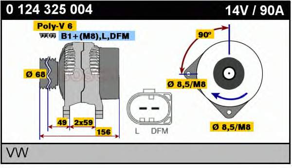 0124325004 Bosch gerador