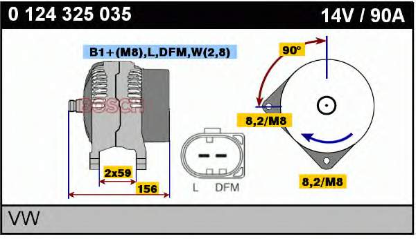 0124325035 Bosch генератор