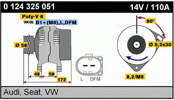 0124325051 Bosch генератор