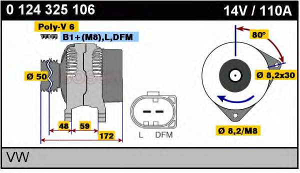 0124325106 Bosch генератор