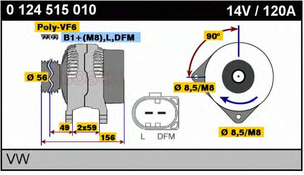 0124515010 Bosch gerador