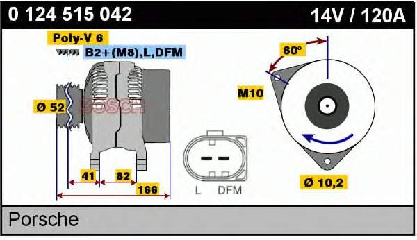 996603012DX Porsche gerador