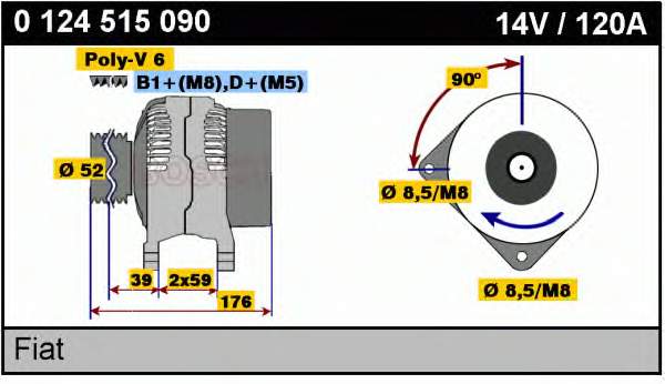 0124515090 Bosch gerador