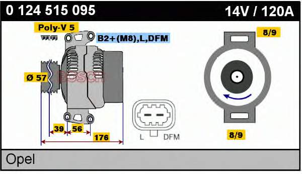 9512796 Opel gerador