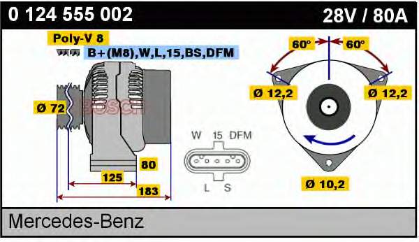 0124555002 Bosch gerador