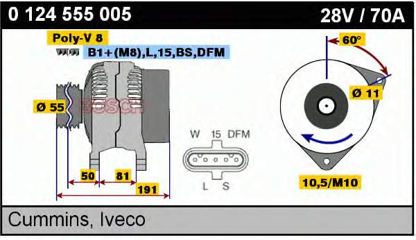 0124555005 Bosch gerador