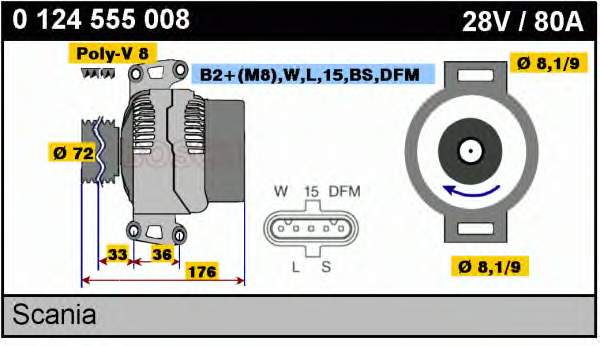 0124555008 Bosch gerador