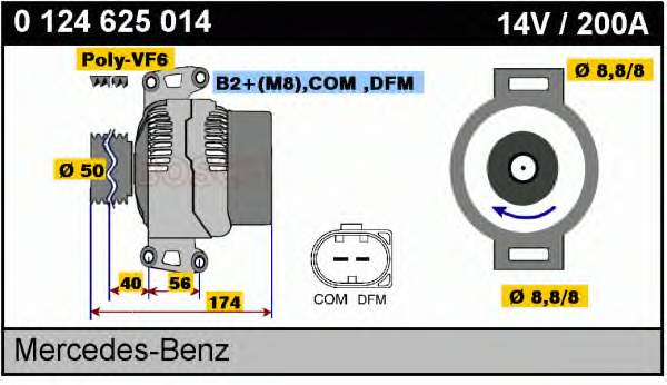 Автомобильный генератор Bosch 0124625014 цена, от 88.09 USD