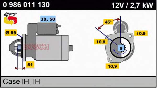 0986011130 Bosch motor de arranco