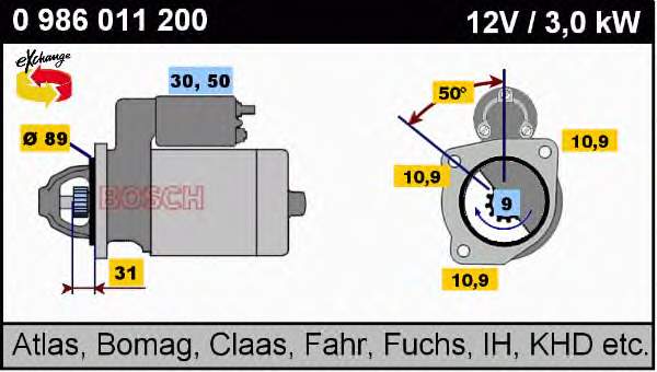 01163669 KHD motor de arranco