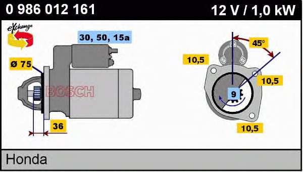 0986012161 Bosch motor de arranco