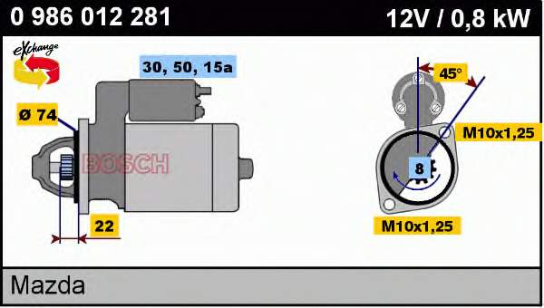 HE6618400C Mazda motor de arranco