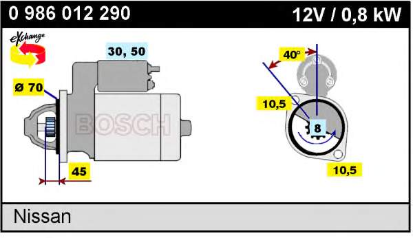 Motor de arranco Nissan Sunny 2 N13