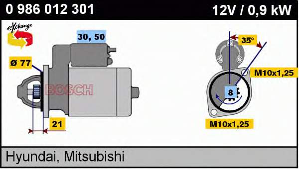 M003T25883 Mitsubishi motor de arranco