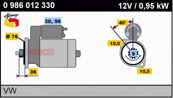 055911023D VAG motor de arranco