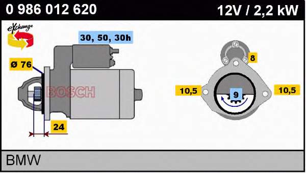0986012620 Bosch motor de arranco
