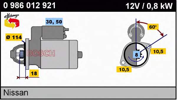 0986012921 Bosch motor de arranco