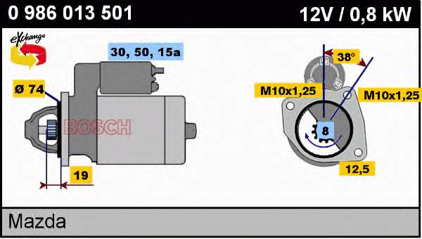 0986013501 Bosch motor de arranco