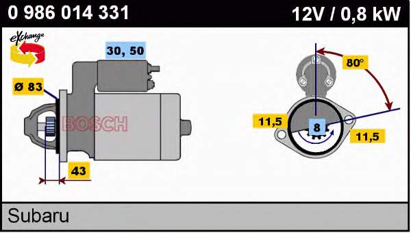 23300KA040 Subaru motor de arranco