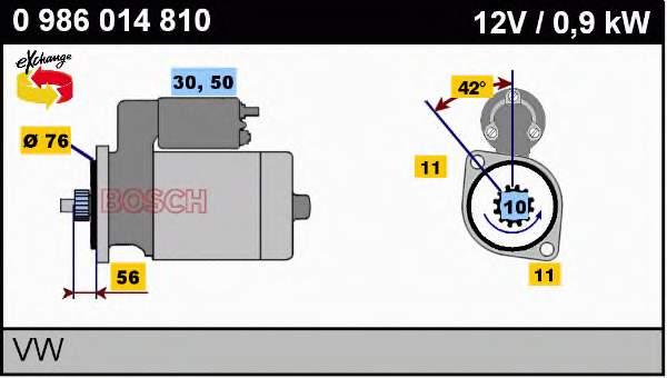 0986014810 Bosch motor de arranco