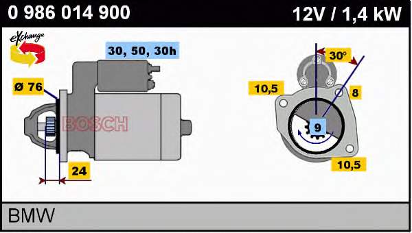 0986014900 Bosch motor de arranco