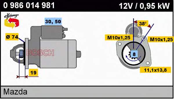 0986014981 Bosch motor de arranco