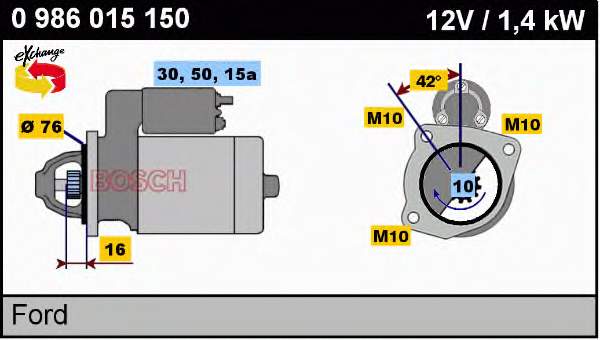 0986015150 Bosch motor de arranco