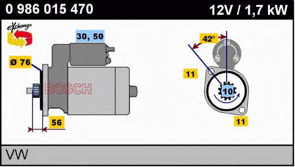 Motor de arranco 0986015470 Bosch