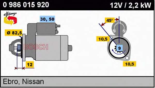 Motor de arranco para Nissan Vanette (C23)