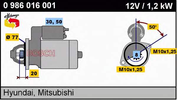 MP112040 Hyundai/Kia motor de arranco